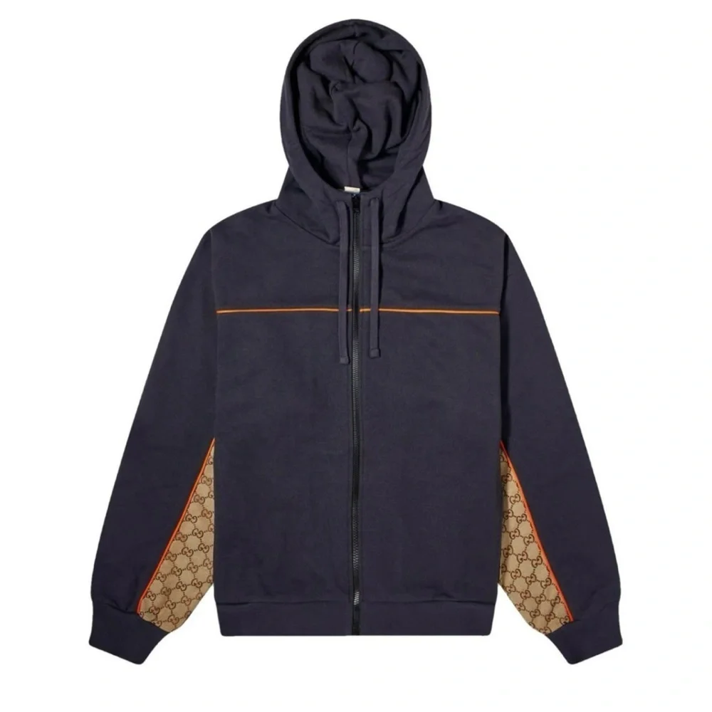 Gucci, cotton jersey, zip jacket signature, GG Supreme jacquard xl